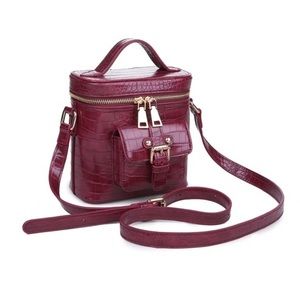 MODA LUXE Maroon Moc Croc VOYAGE Crossbody Bag